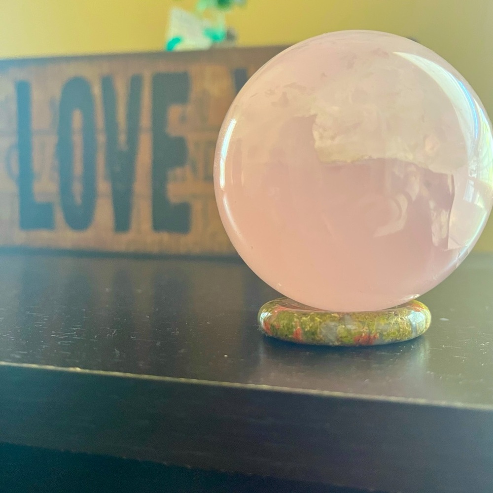 Rose Quartz Sphere | Natural Love Stone Gemstone Crystal Ball